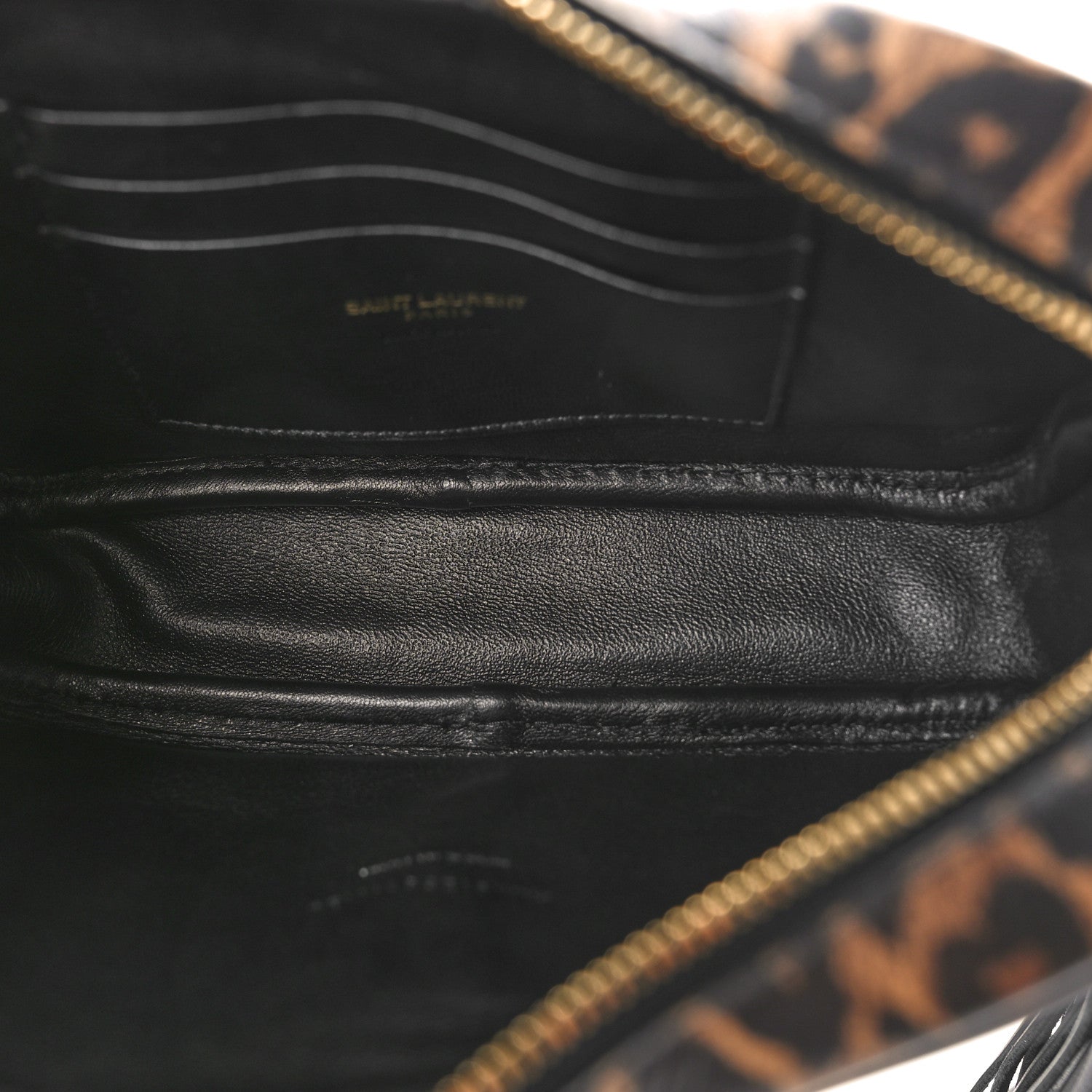 Saint Laurent Calfskin Heart Leopard Print Monogram Mini Lou Camera Bag Toffee 5 of 8