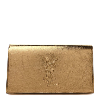 Saint Laurent Metallic Calfskin Monogram Large Belle De Jour Clutch Gold 1 of 6