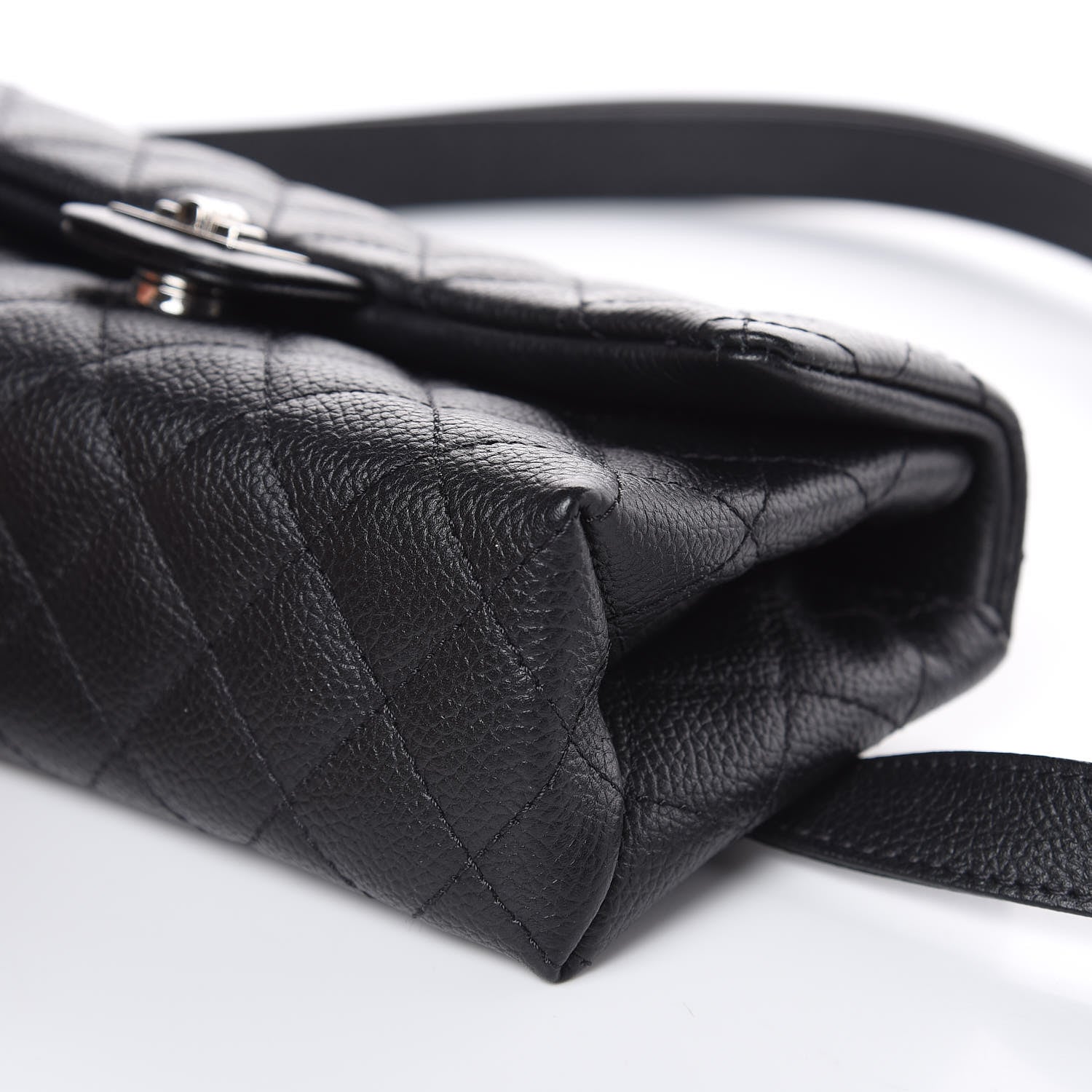 Chanel Grained Calfskin Quilted 2.55 Reissue Flap Belt Bag Clutch Black 9 of 9