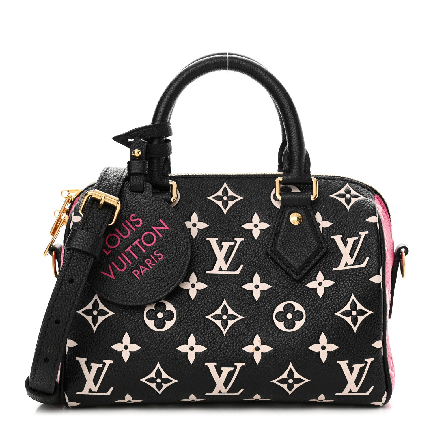 Louis Vuitton Empreinte Monogram Spring in the City Speedy Bandouliere 20 Black White Pink 1 of 9