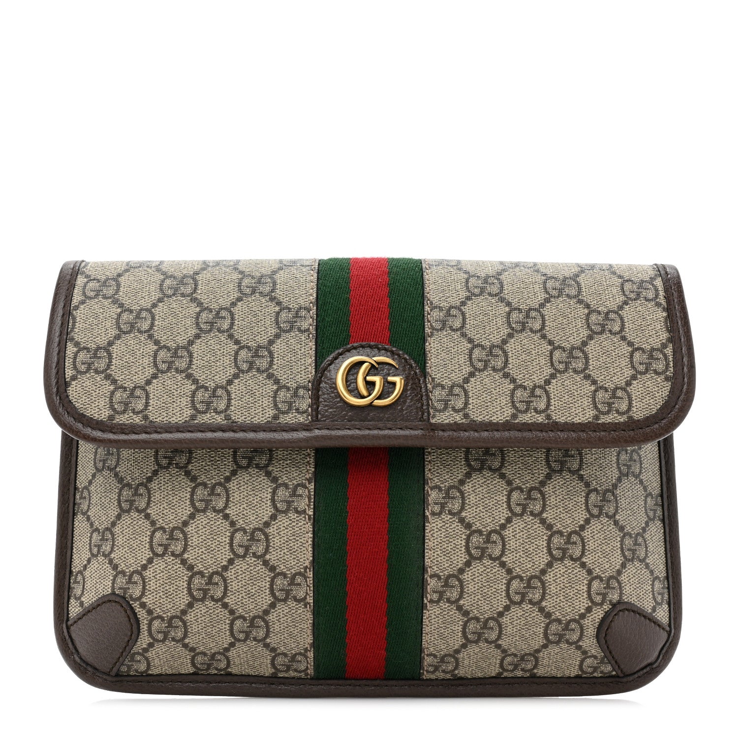 Gucci GG Supreme Monogram Web Small Ophidia Belt Bag Brown 1 of 9
