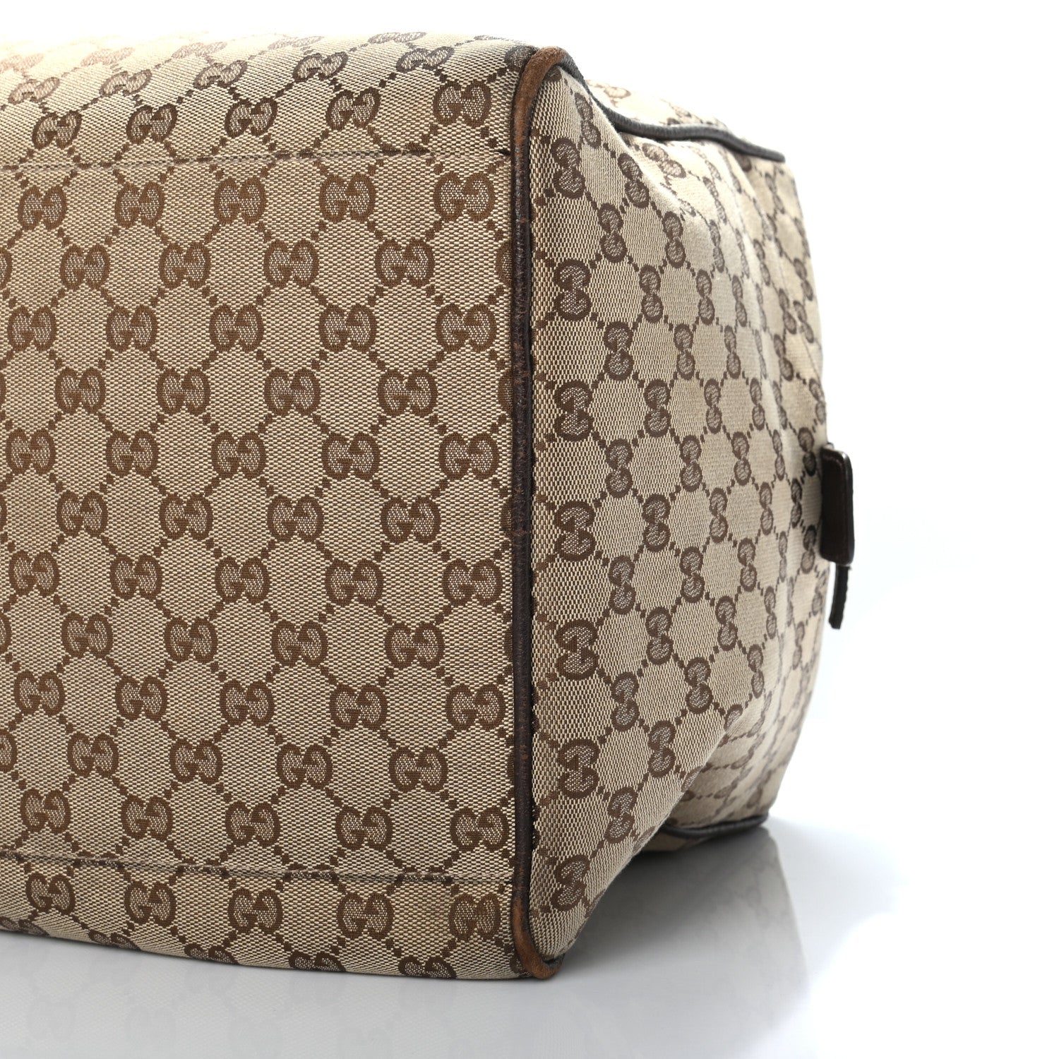 Gucci GG Monogram Web Medium Collapsible Carry On Duffle Beige Brown 9 of 10