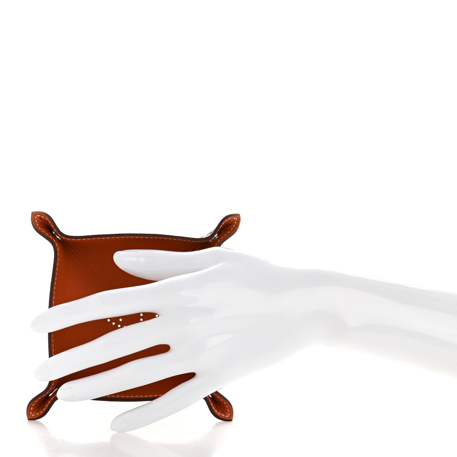 Hermes Taurillon Clemence Mises et Relances Change Tray Potiron Fauve 2 of 7