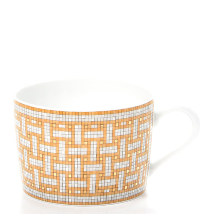 Hermes Porcelain Mosaique Au 24 Gold Tea Cup And Saucer Set Of 2 4 of 13
