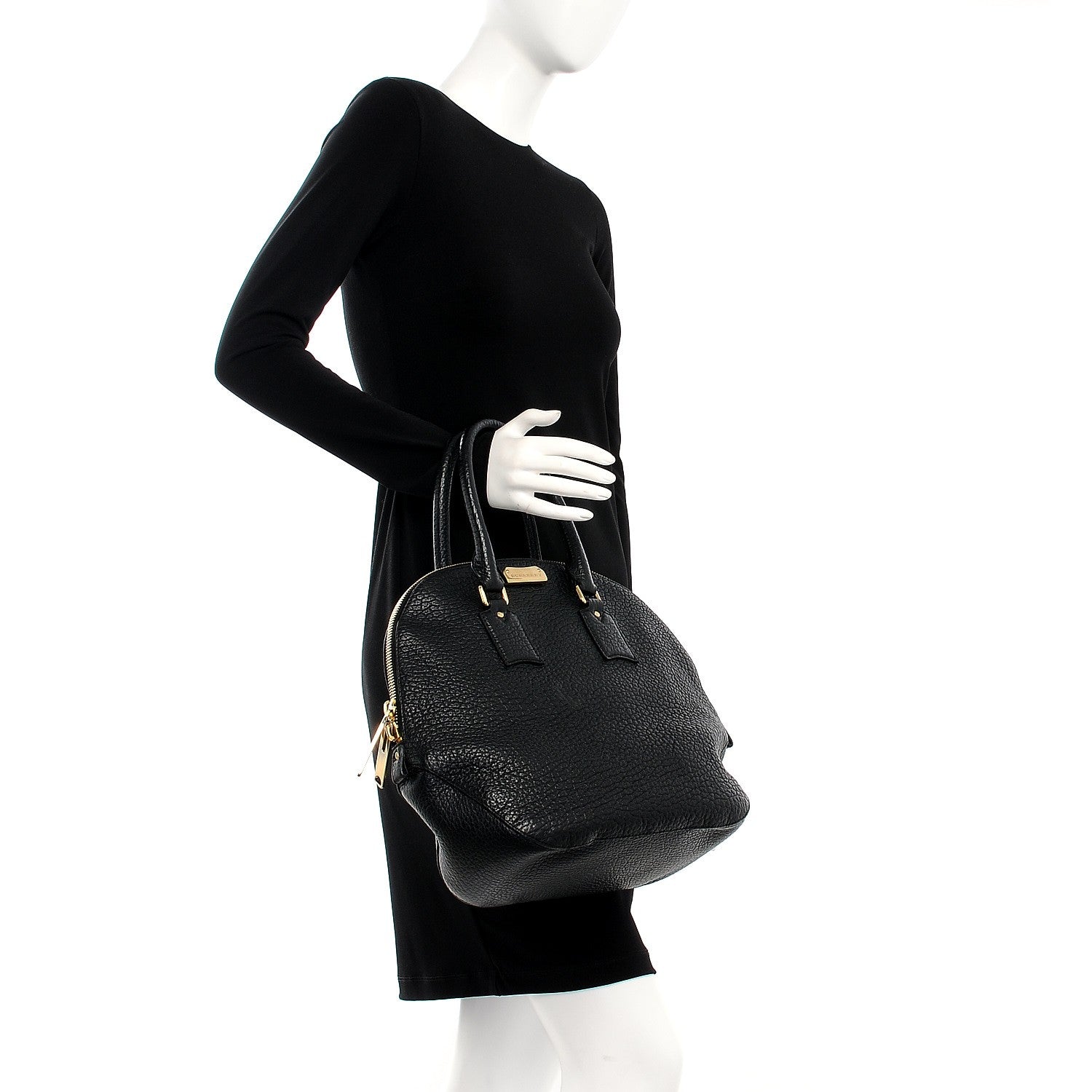 Burberry Heritage Grain Large Orchard Bowling Bag Black 2 of 8