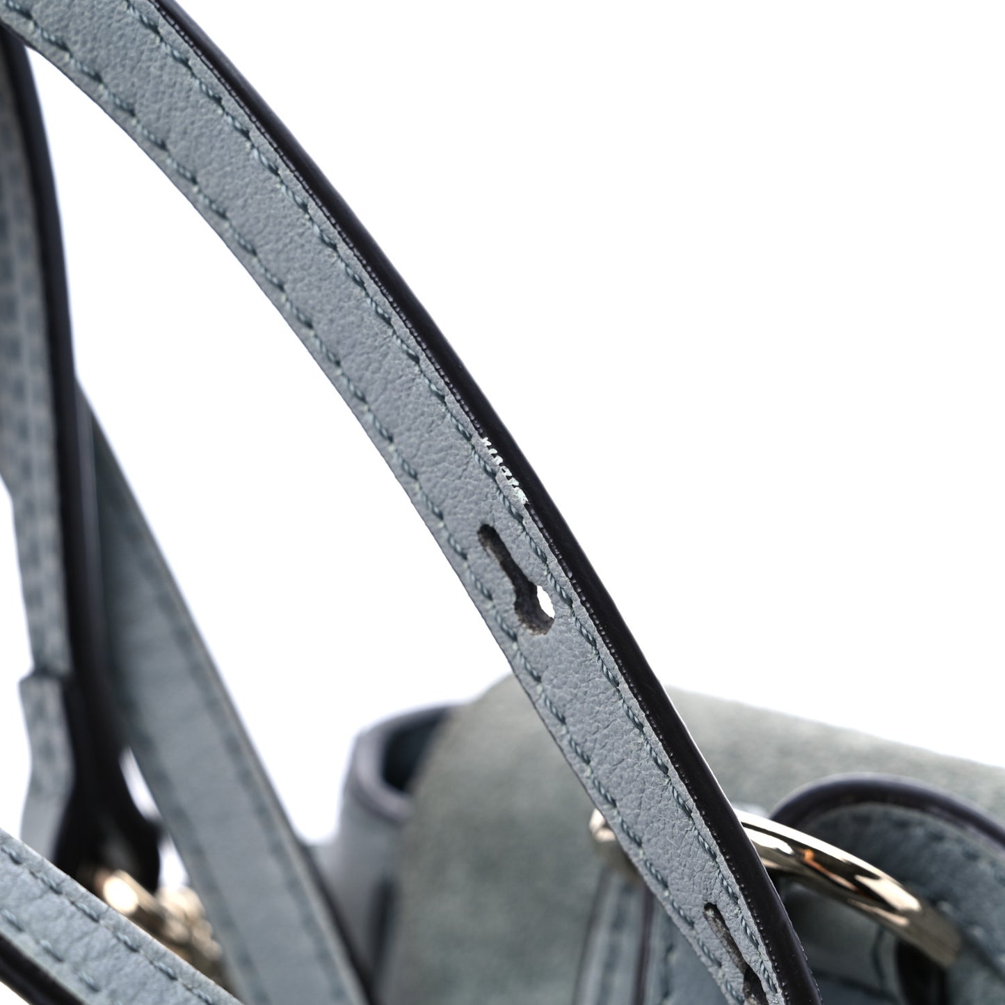 Suede Calfskin Mini Faye Backpack Washed Blue