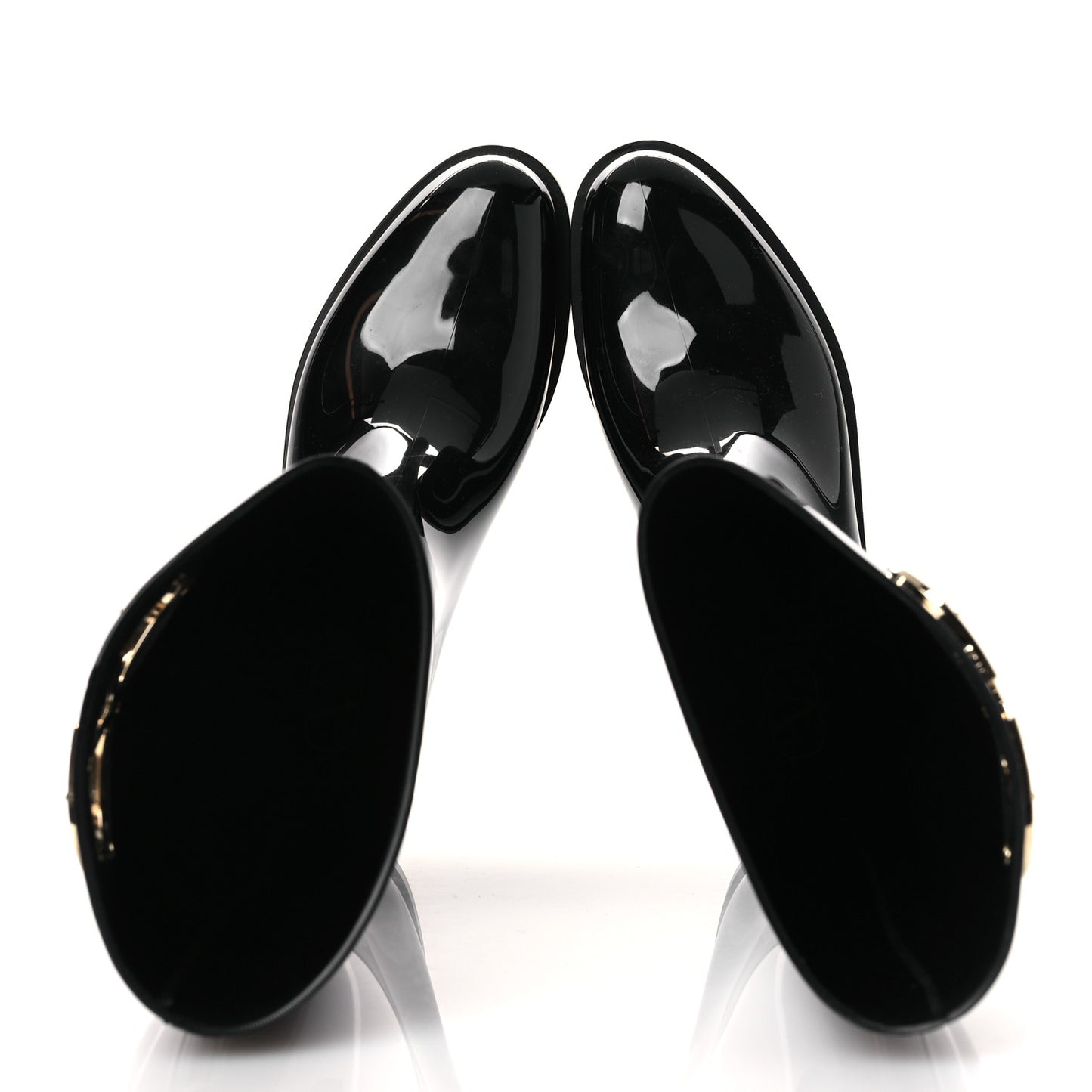Rubber Vlogo Knee High Rain Boots 39 Black