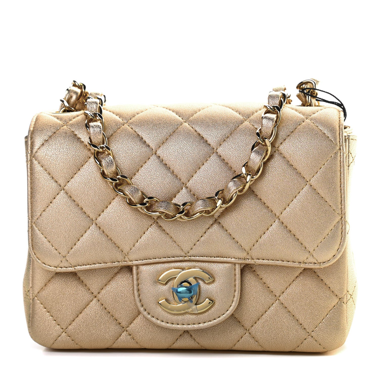 Chanel Metallic Lambskin Quilted Mini Square Flap Gold 1 of 11
