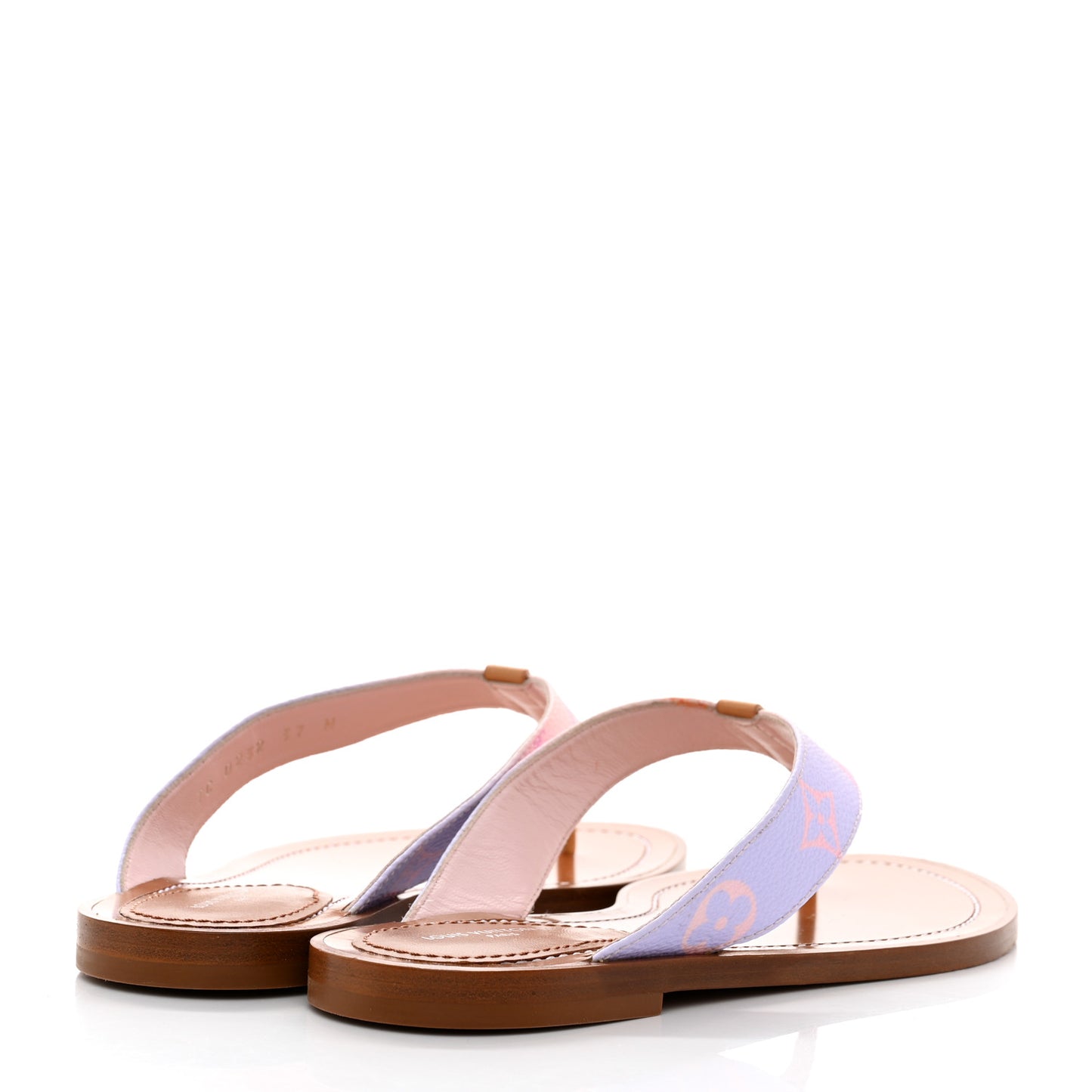 Monogram Sunny Flat Thong Sandals 37 Rose Clair Pink