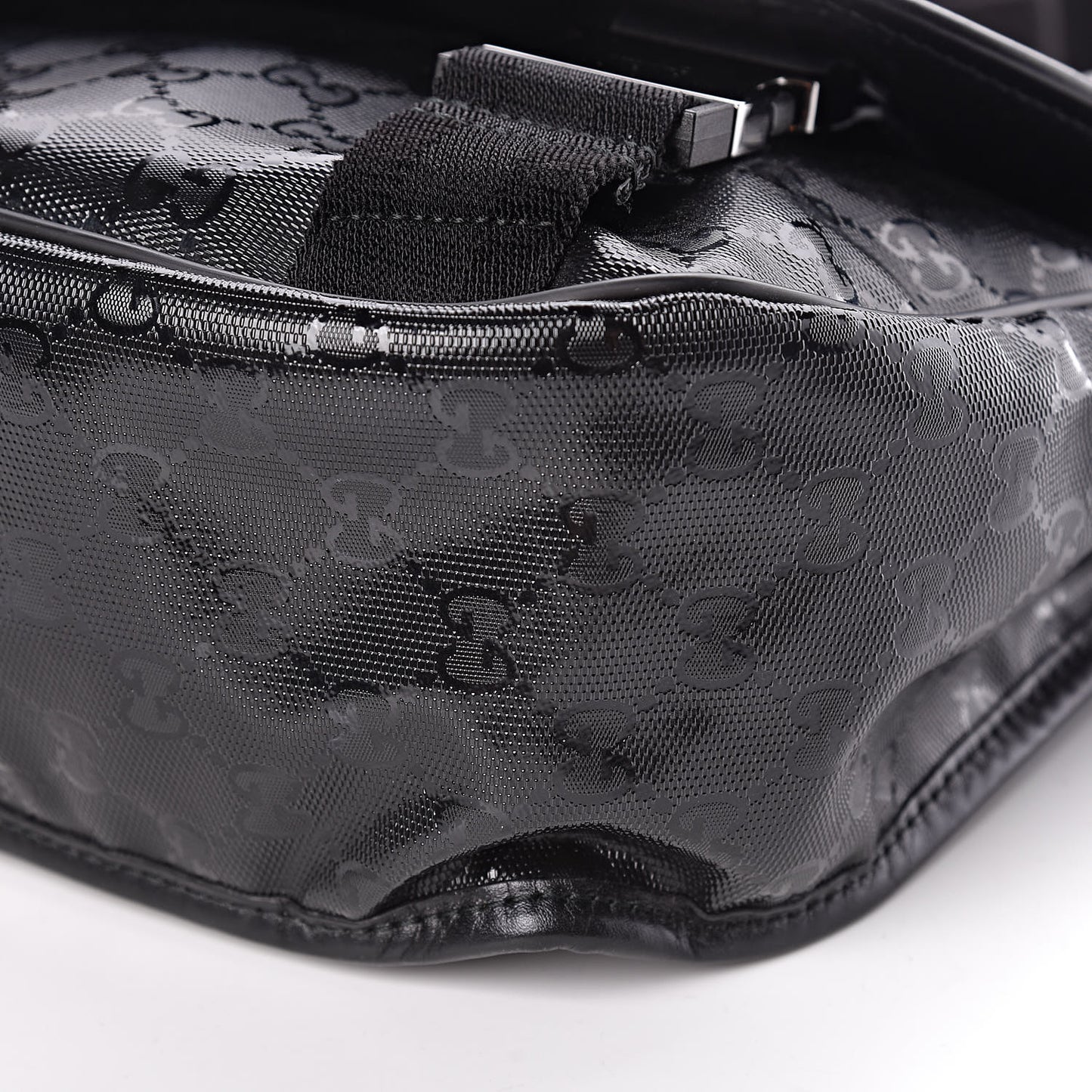 Imprime Monogram Medium Double Buckle Flap Messenger Bag Black