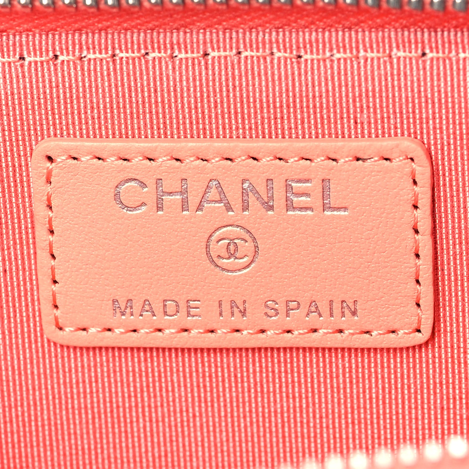 Chanel Caviar Quilted Zipped Key Holder Case Coral 6 of 9