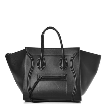 Celine Supple Calfskin Medium Phantom Luggage Black 1 of 9