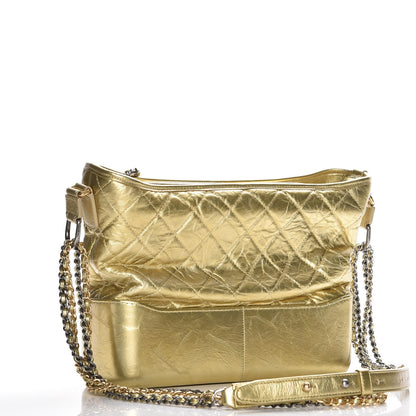 Chanel Metallic Aged Calfskin Quilted Medium Gabrielle Gold 3 of 8