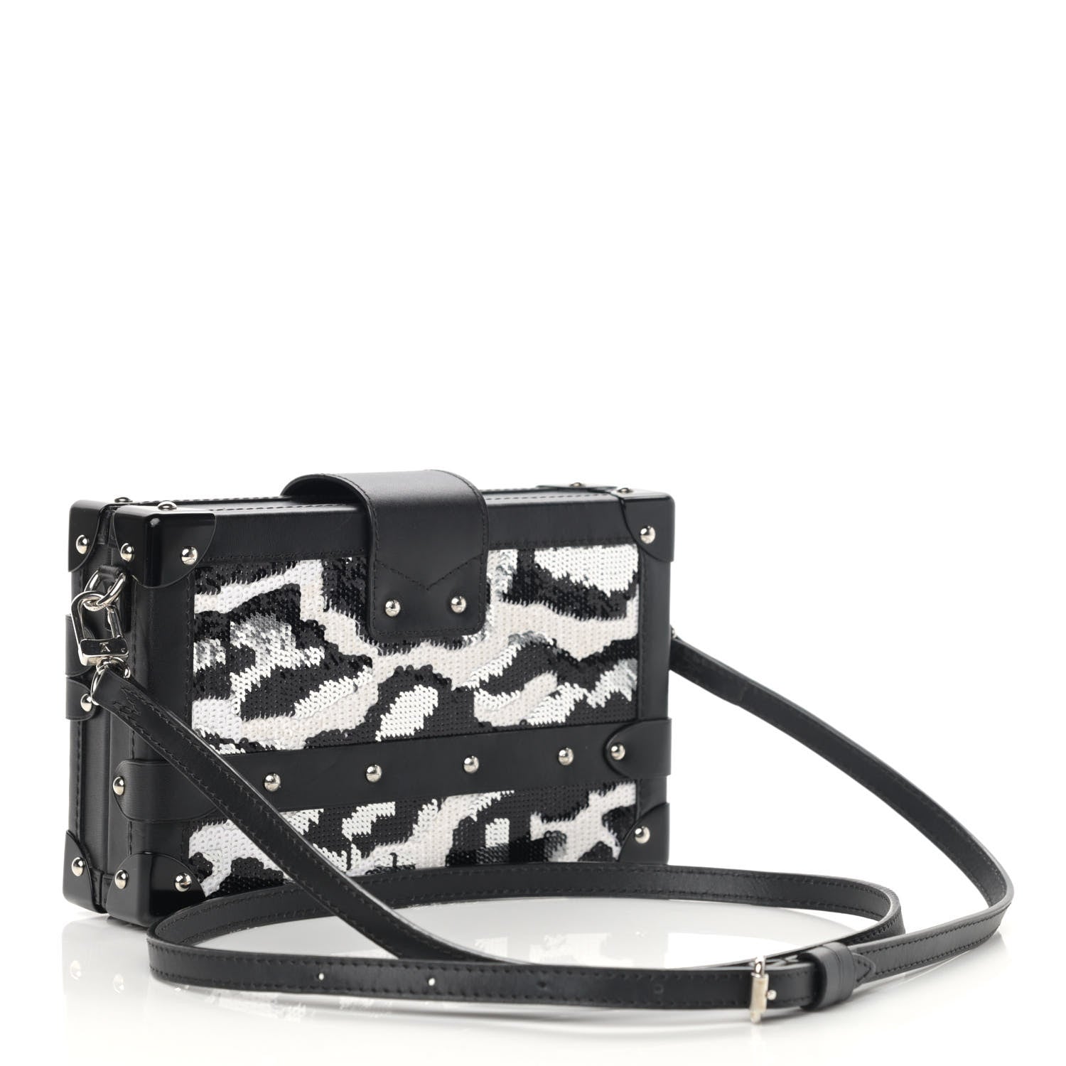 Louis Vuitton Sequins Leopard Petite Malle Black Gris 3 of 14