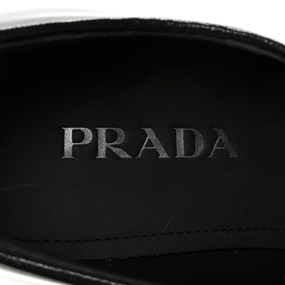 Prada Spazzolato Lace Up 50mm Loafers 39 Black 8 of 9
