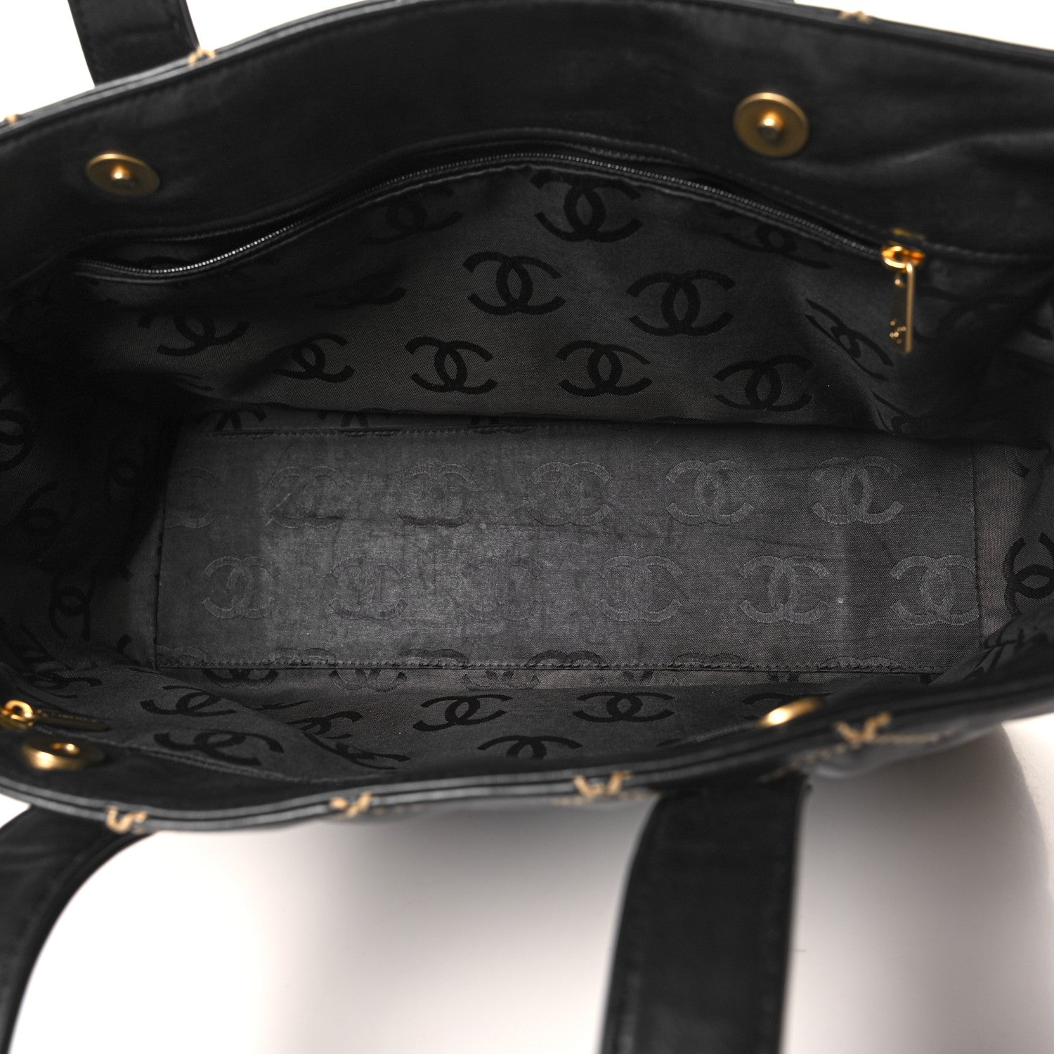 Chanel Calfskin Contrast Stitch Surpique Tote Black 5 of 12