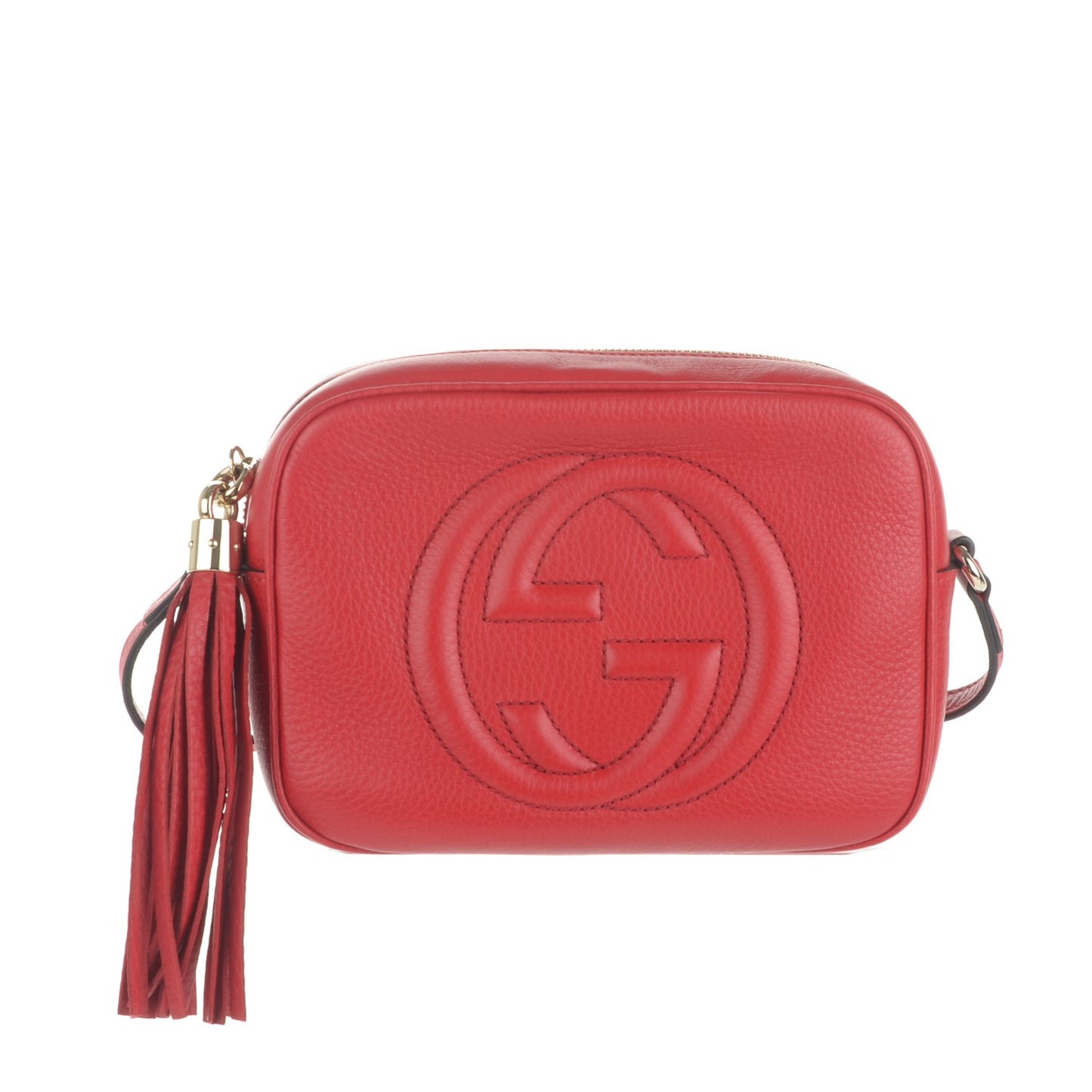 Pebbled Calfskin Small Soho Disco Bag Tabasco Red