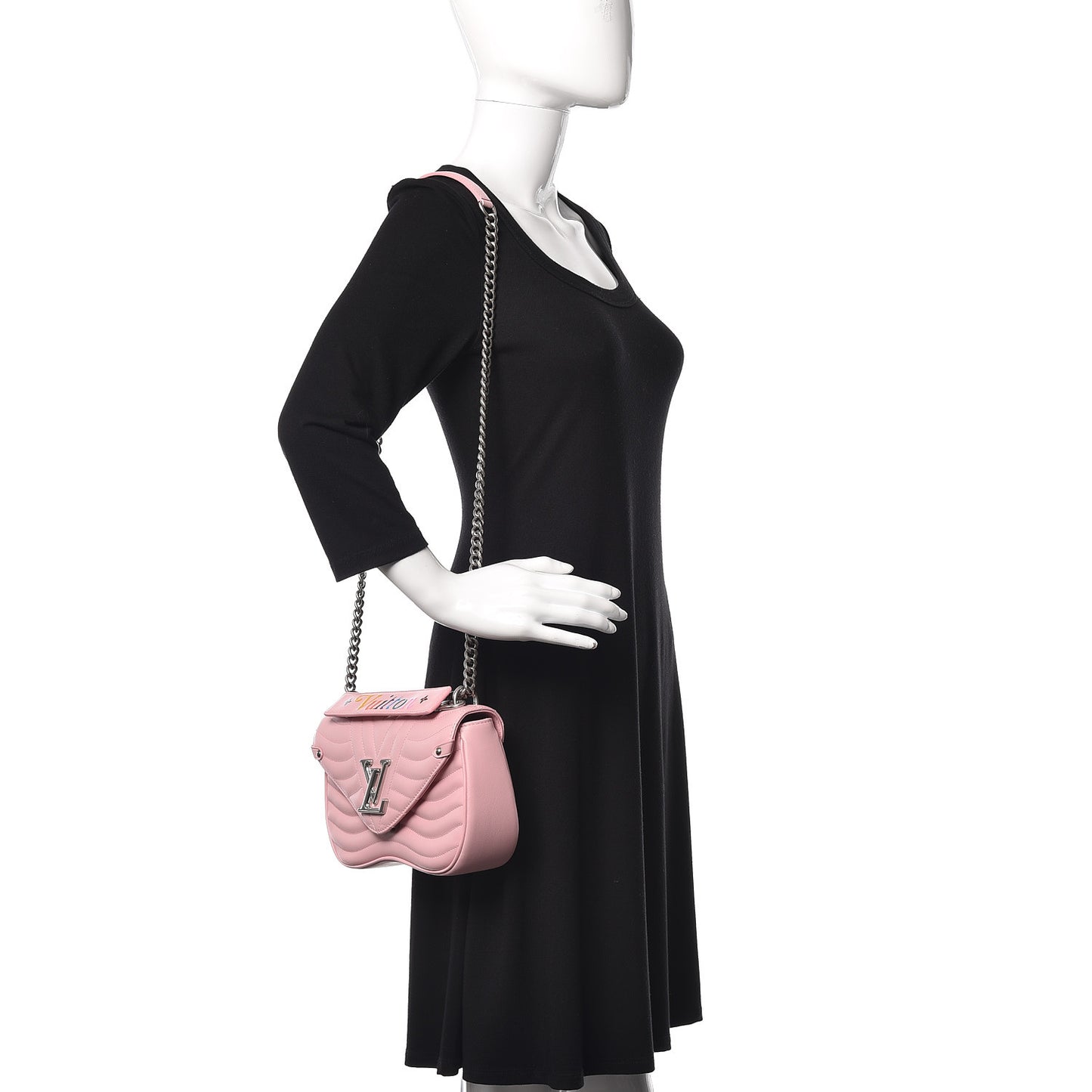 Calfskin New Wave Chain MM Smoothie Pink