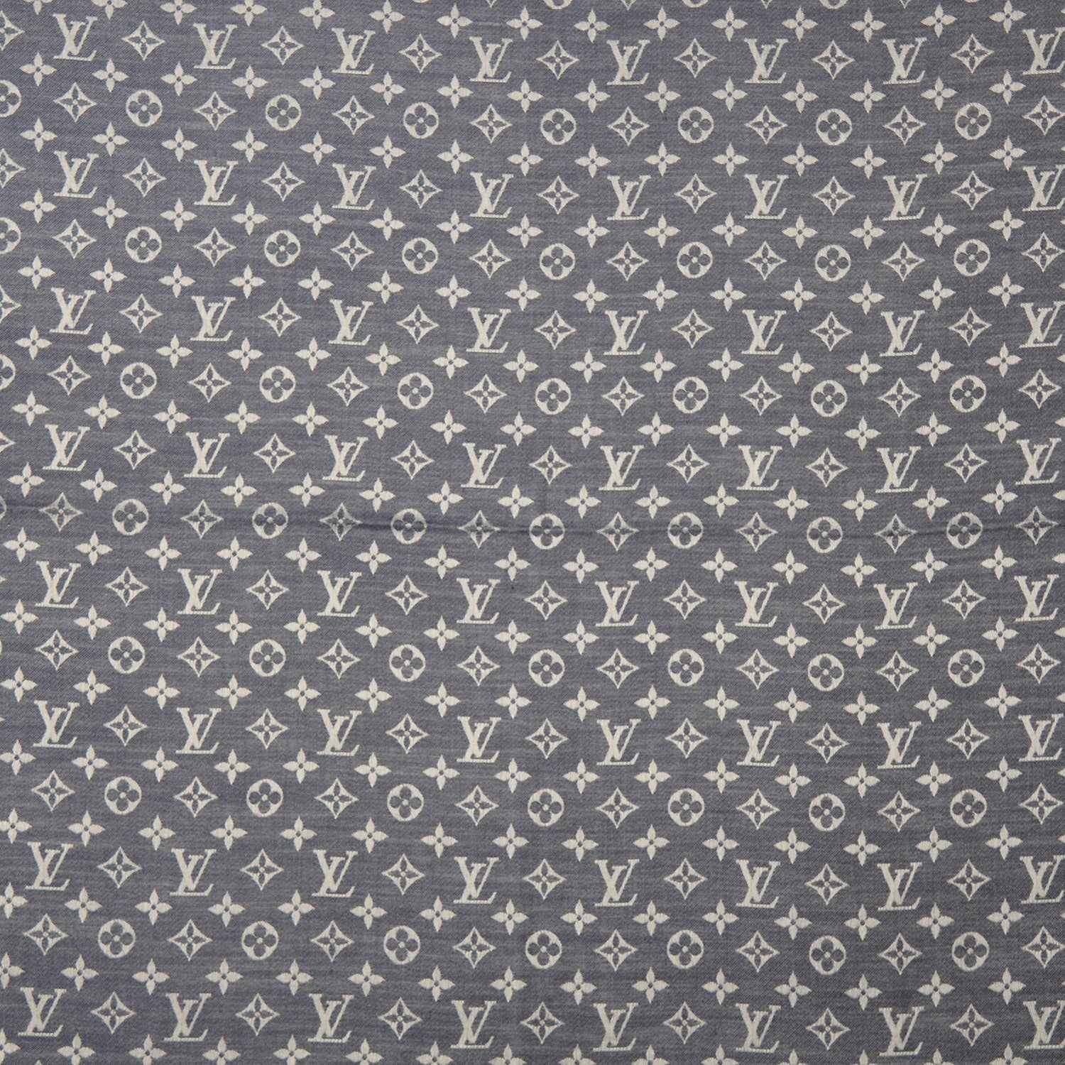 Louis Vuitton Silk Wool Monogram Denim Shawl Blue 1 of 5