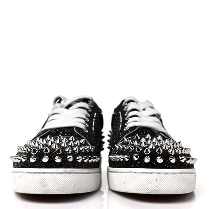 Christian Louboutin Crosta CometeSpikes Womens Vieira 2 Flat Crosta Comete Sneakers 37 Black Silver 2 of 9