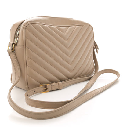 Saint Laurent Calfskin Matelasse Monogram Lou Camera Bag Dark Beige 3 of 17