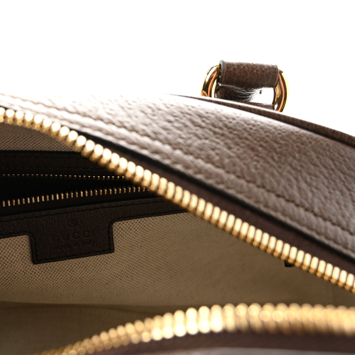 GG Supreme Monogram Textured Dollar Calfskin Web Medium Ophidia Top Handle Bowler Bag Beige Ebony New Acero