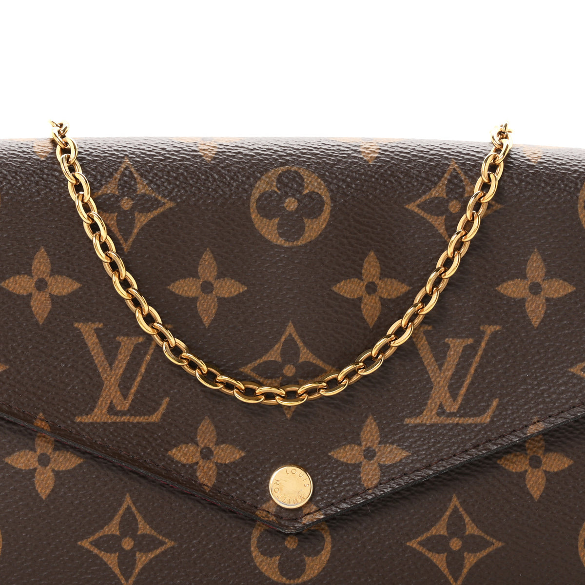 Louis Vuitton Monogram Pochette Felicie Chain Wallet Fuchsia 7 of 10
