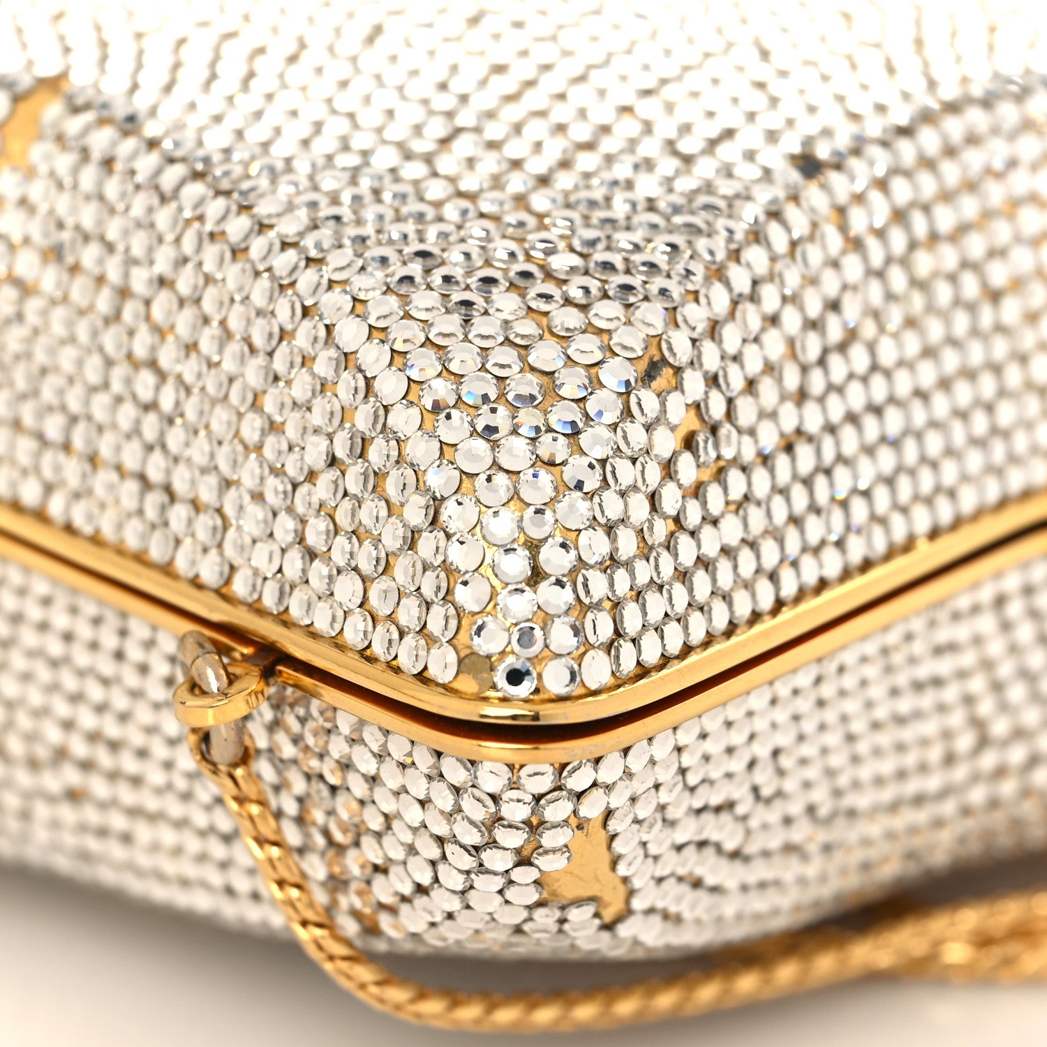 Judith Leiber Swarovski Crystal Star Minaudiere Clutch Gold 11 of 23
