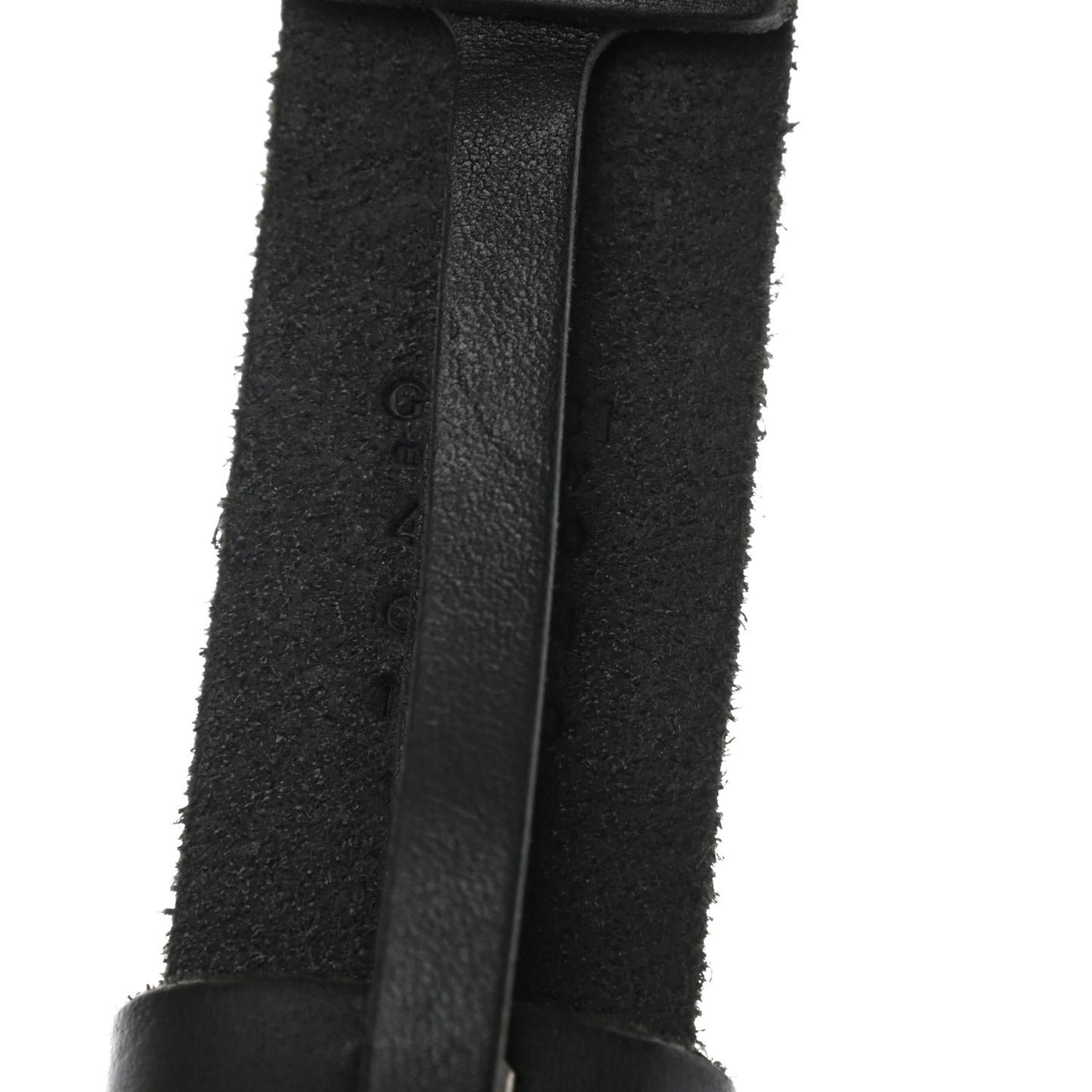 Calfskin Brass Feline Buckle Belt 100 40 Black
