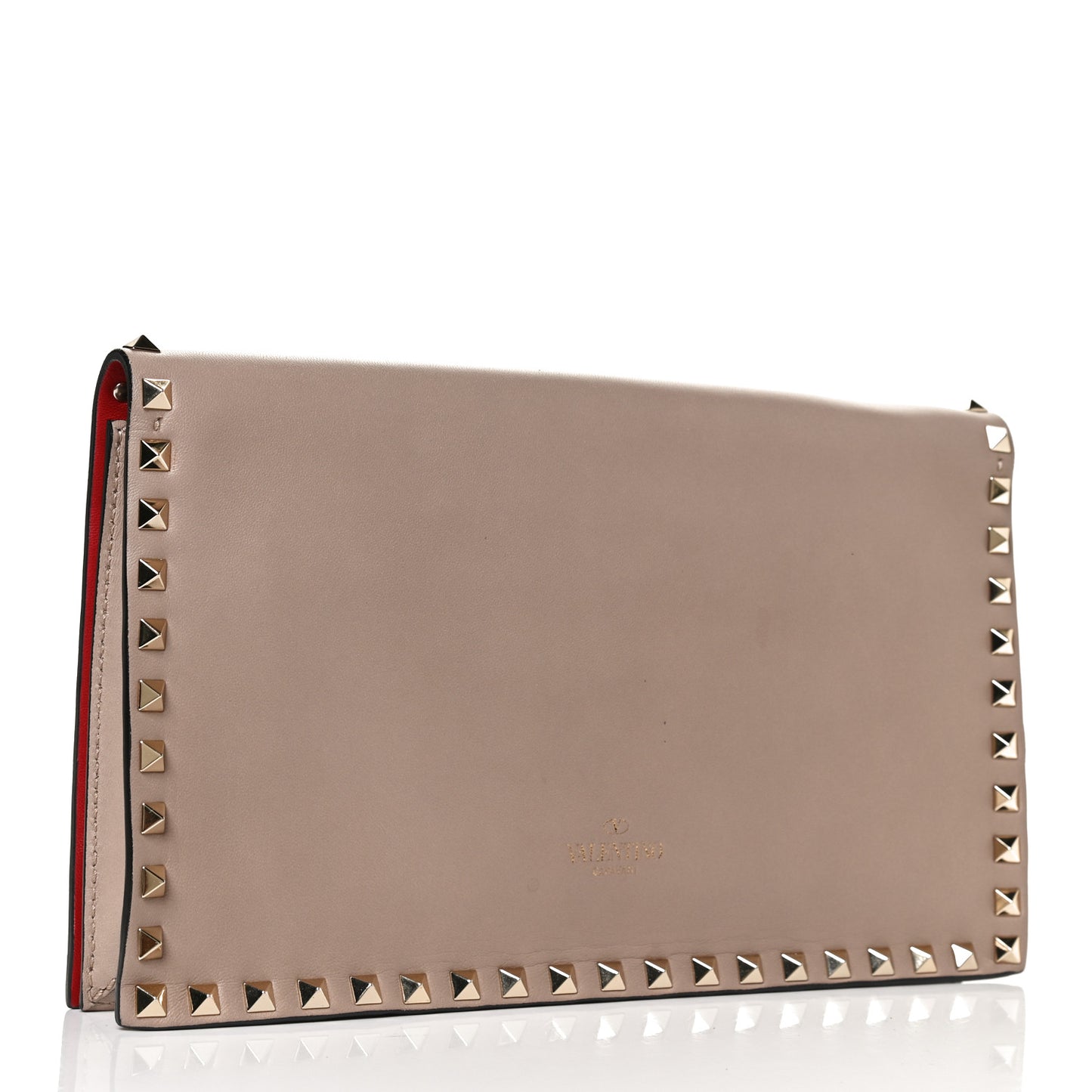 Nappa Rockstud Wristlet Clutch Poudre