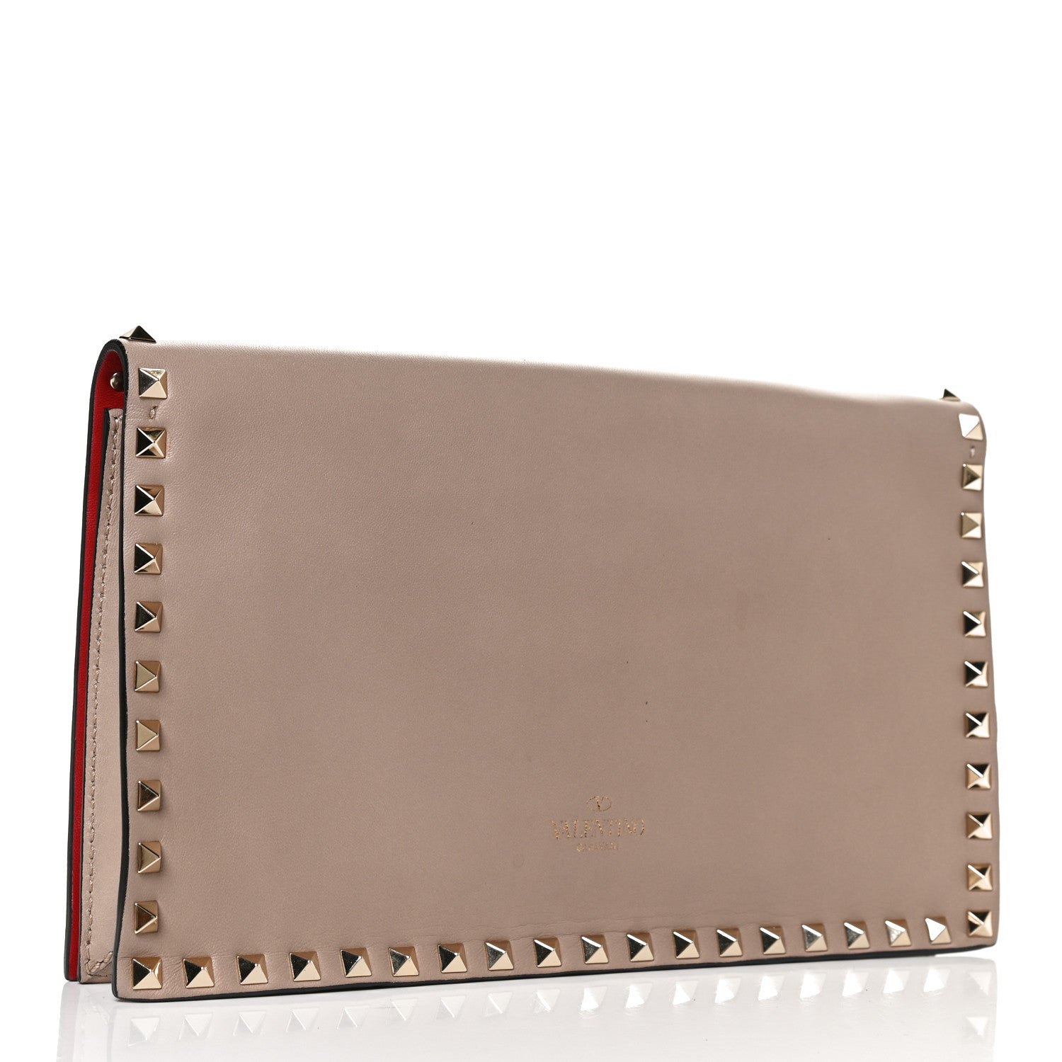 Valentino Garavani Nappa Rockstud Wristlet Clutch Poudre 3 of 10