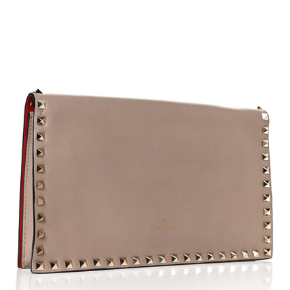 Valentino Garavani Nappa Rockstud Wristlet Clutch Poudre 3 of 10