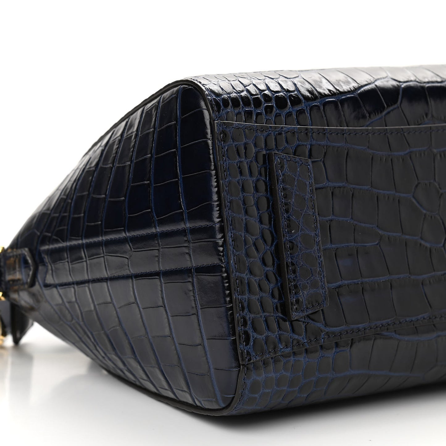 Calfskin Crocodile Embossed Small Antigona Navy