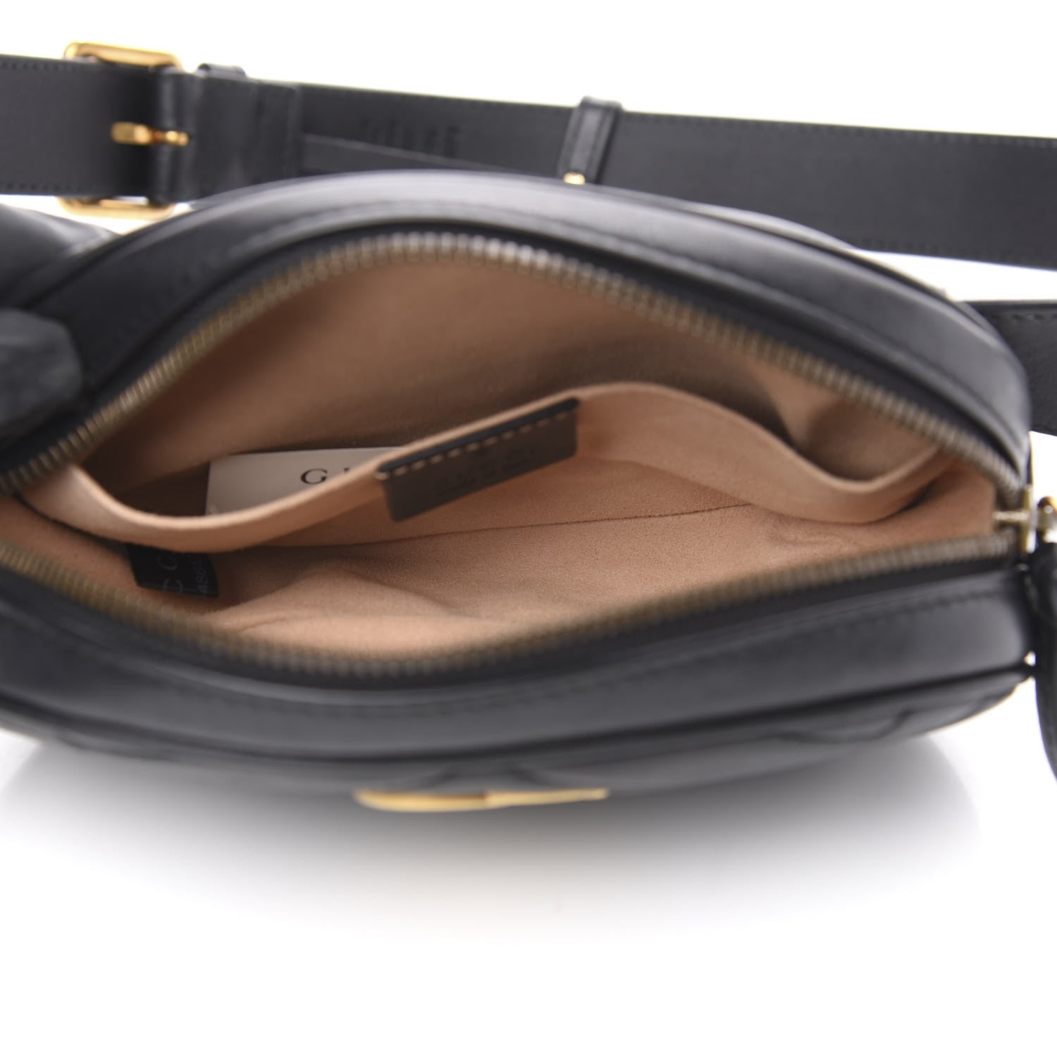 Gucci Calfskin Matelasse GG Marmont Belt Bag 105 42 Black 5 of 12
