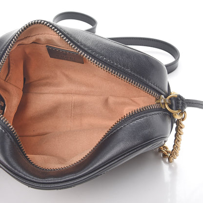 Gucci Calfskin Matelasse Mini GG Marmont Chain Shoulder Bag Black 5 of 9