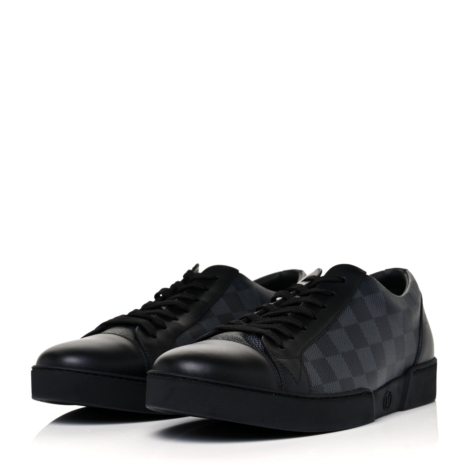 Louis Vuitton Calfskin Damier Graphite Match Up Sneakers 7.5 3 of 8