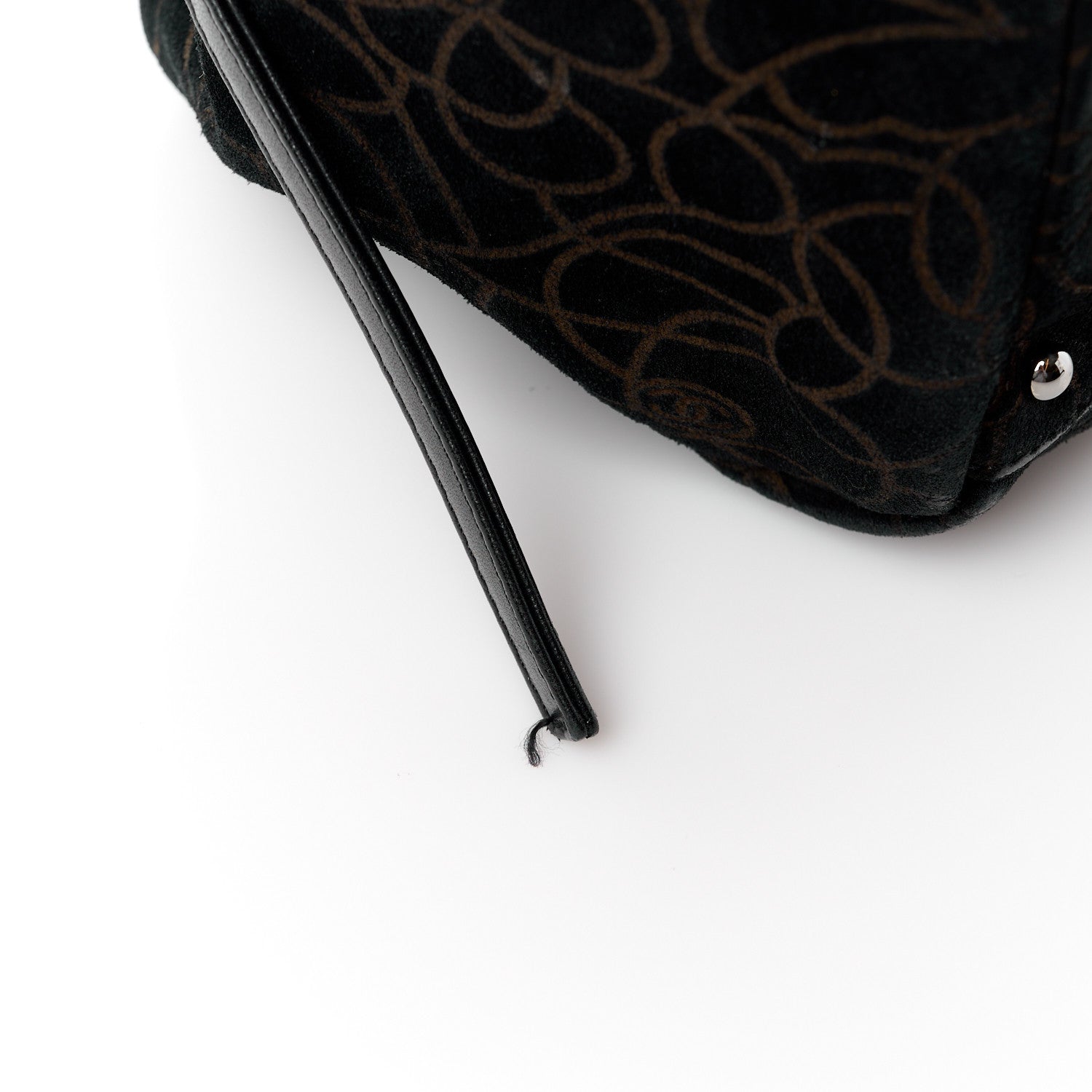 Chanel Velvet Camellia Embossed Shoulder Bag Black 16 of 18