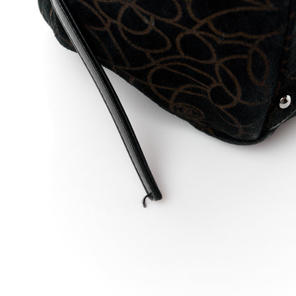 Chanel Velvet Camellia Embossed Shoulder Bag Black 16 of 18