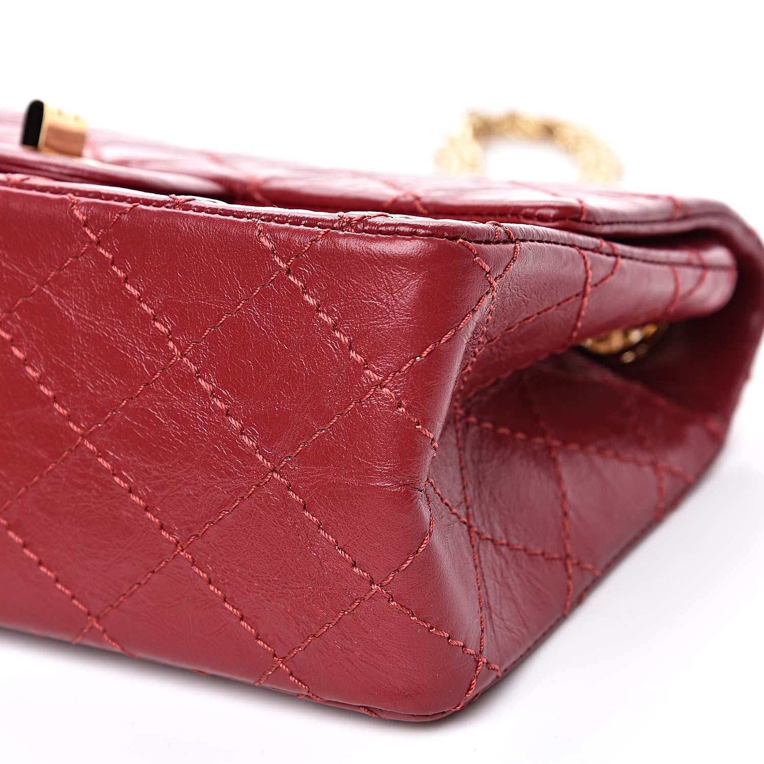Chanel Aged Calfskin Quilted 2.55 Reissue Mini Flap Red 9 of 10