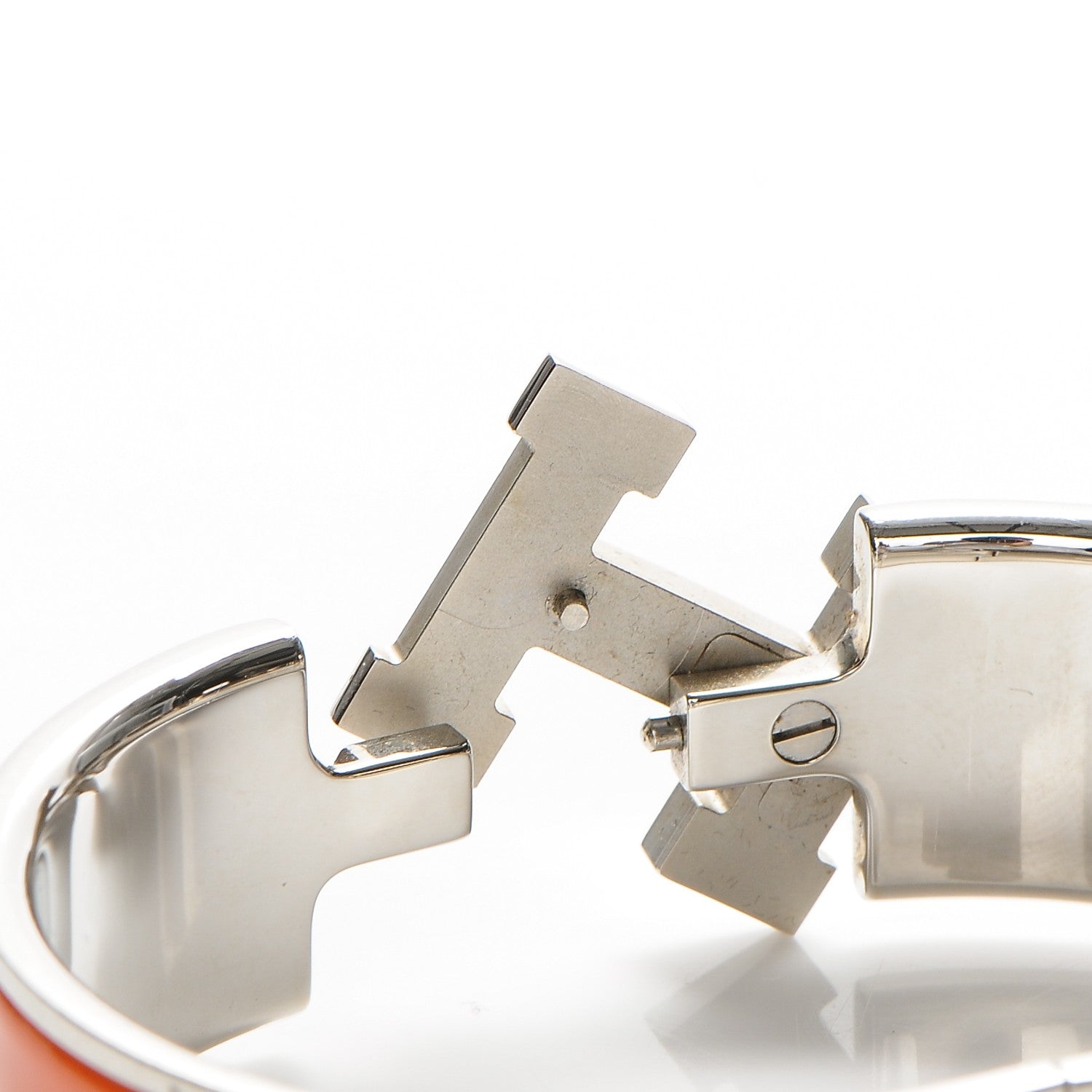 Hermes Enamel Wide Clic Clac H Bracelet GM Orange 4 of 5