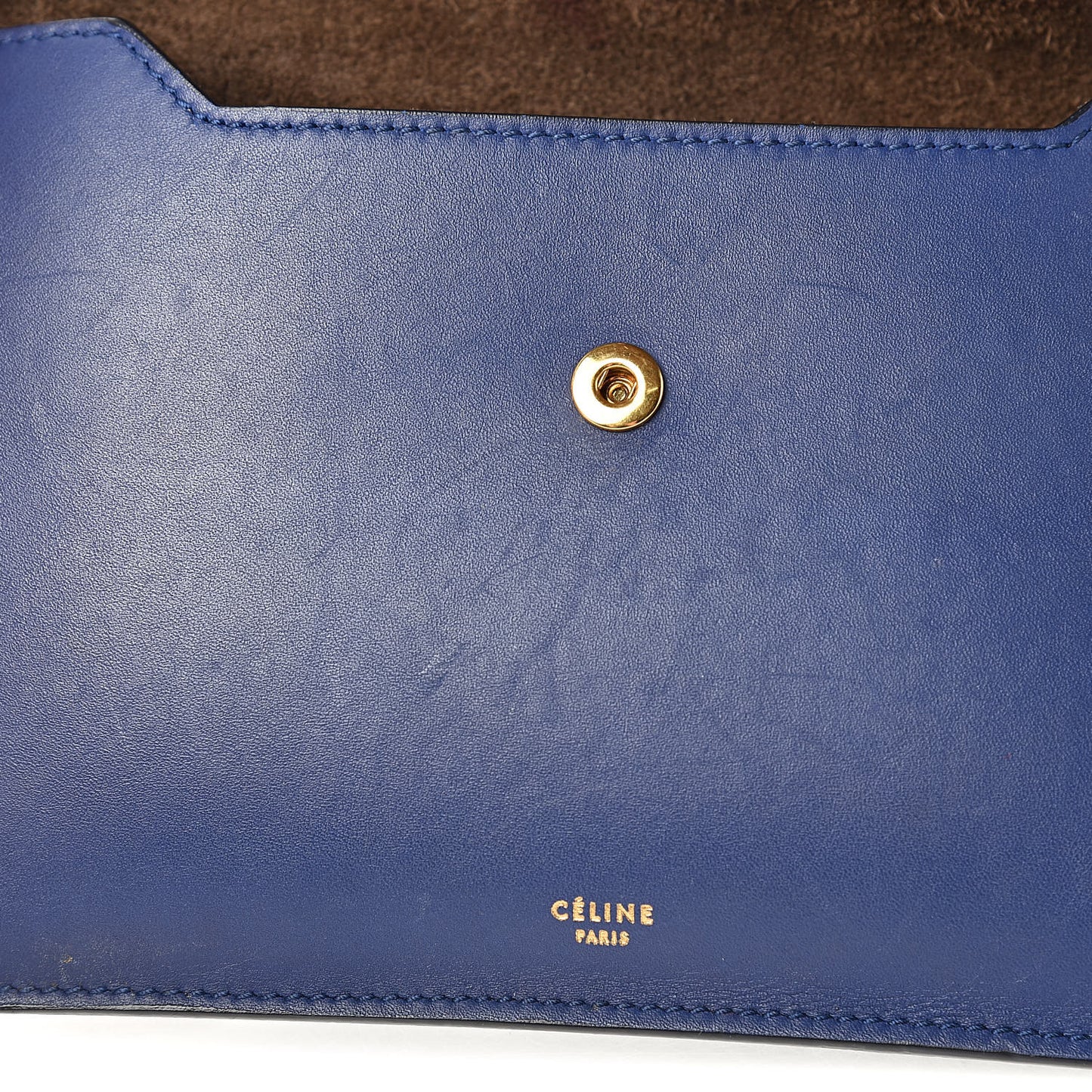 Smooth Calfskin Tie Knot Companion Pouch Dark Indigo