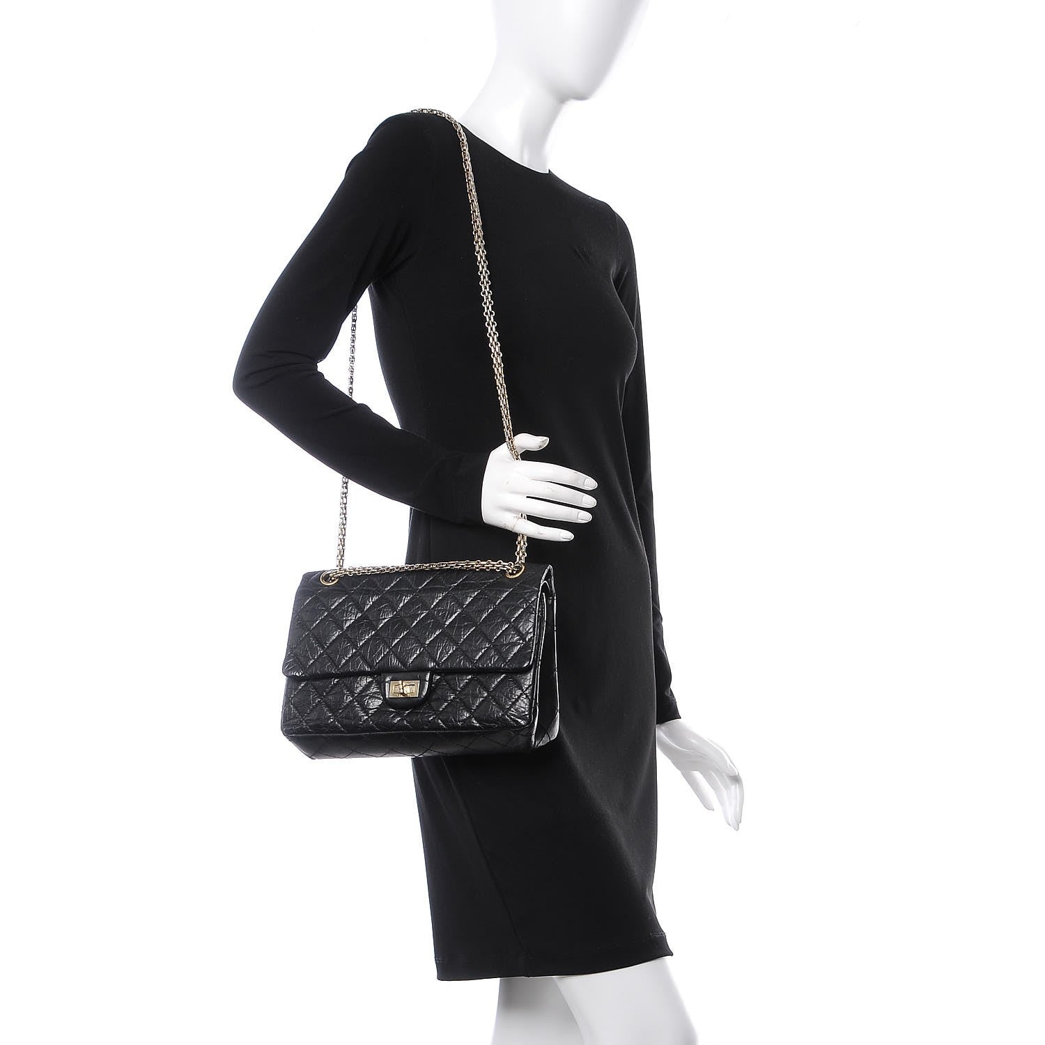 Chanel Aged Calfskin Quilted 2.55 Reissue 226 Flap Black 3 of 8