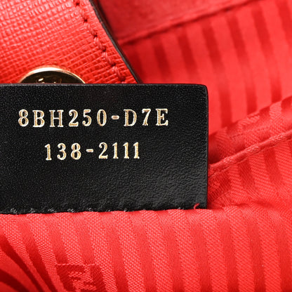 Fendi Vitello Elite Flamingo Regular 2Jours Tote Rosso Fiamma 7 of 14