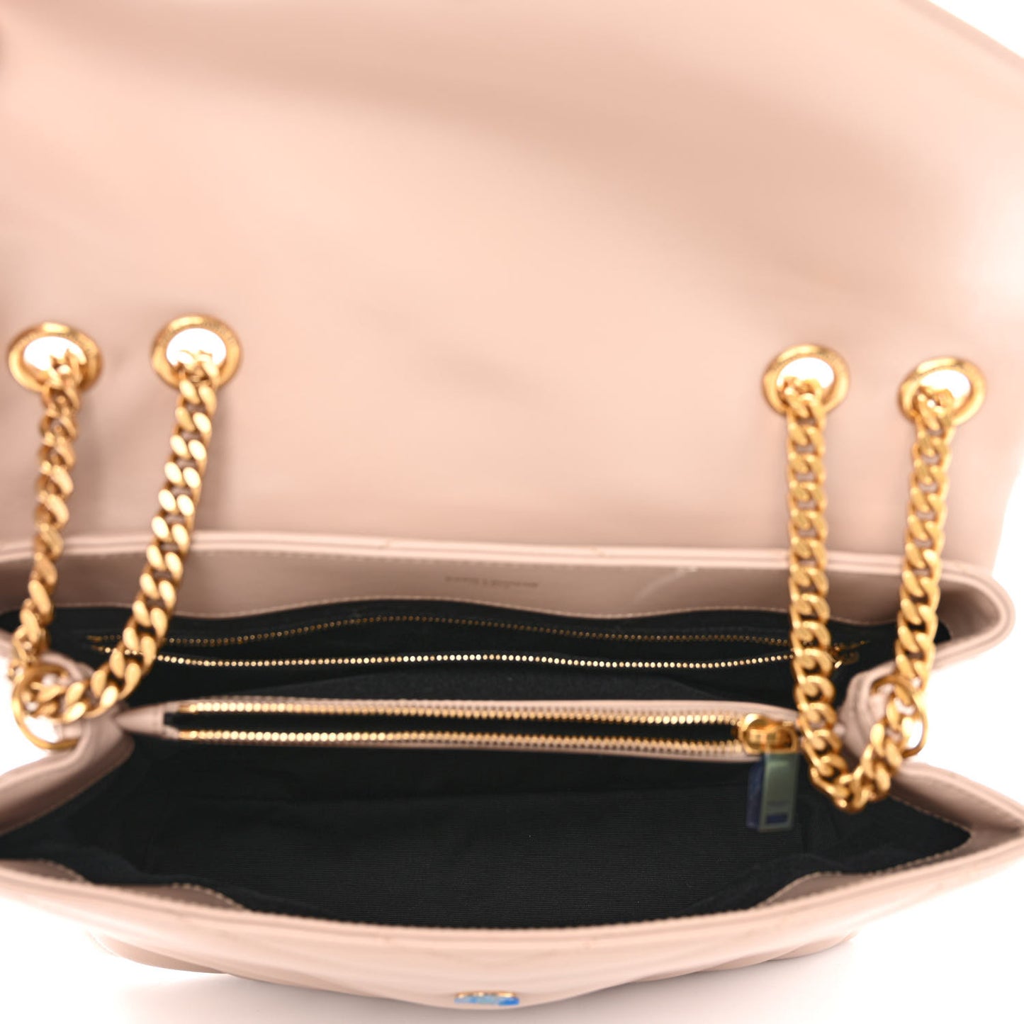 Calfskin Y Quilted Monogram Medium Loulou Chain Satchel Light Natural