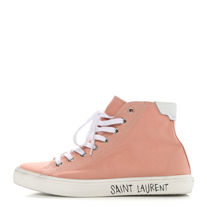 Saint Laurent Canvas Womens Malibu High Top Sneakers 38.5 Ballet Pink 1 of 9