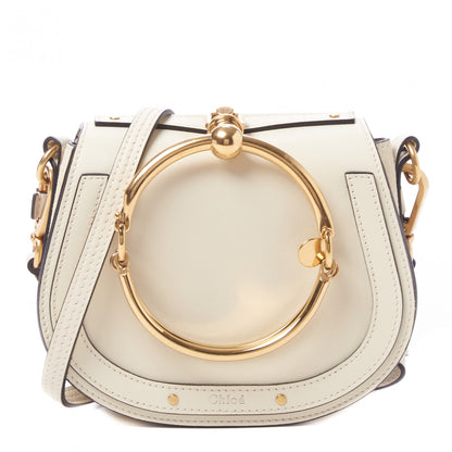 Chloe Calfskin Suede Small Nile Bracelet Bag Off White 1 of 9