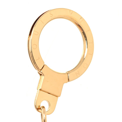 Louis Vuitton Brass Enamel Fleur De Monogram Bag Charm Chain Gold 3 of 4