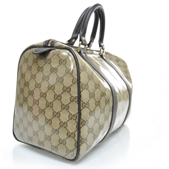 Gucci Crystal Monogram Dollar Calfskin Medium Joy Boston Beige Ebony Testa di Moro 4 of 12