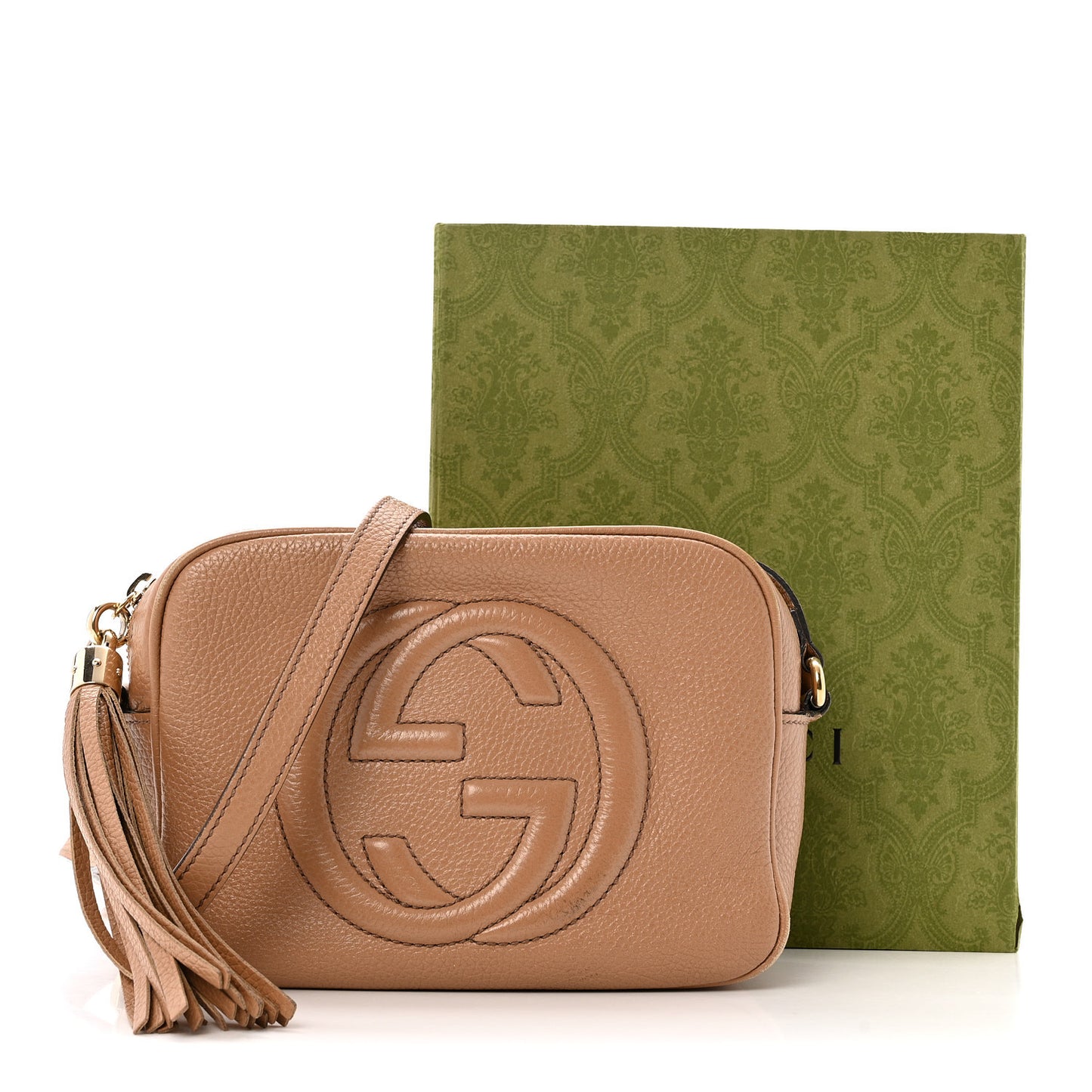 Pebbled Calfskin Small Soho Disco Bag Camelia