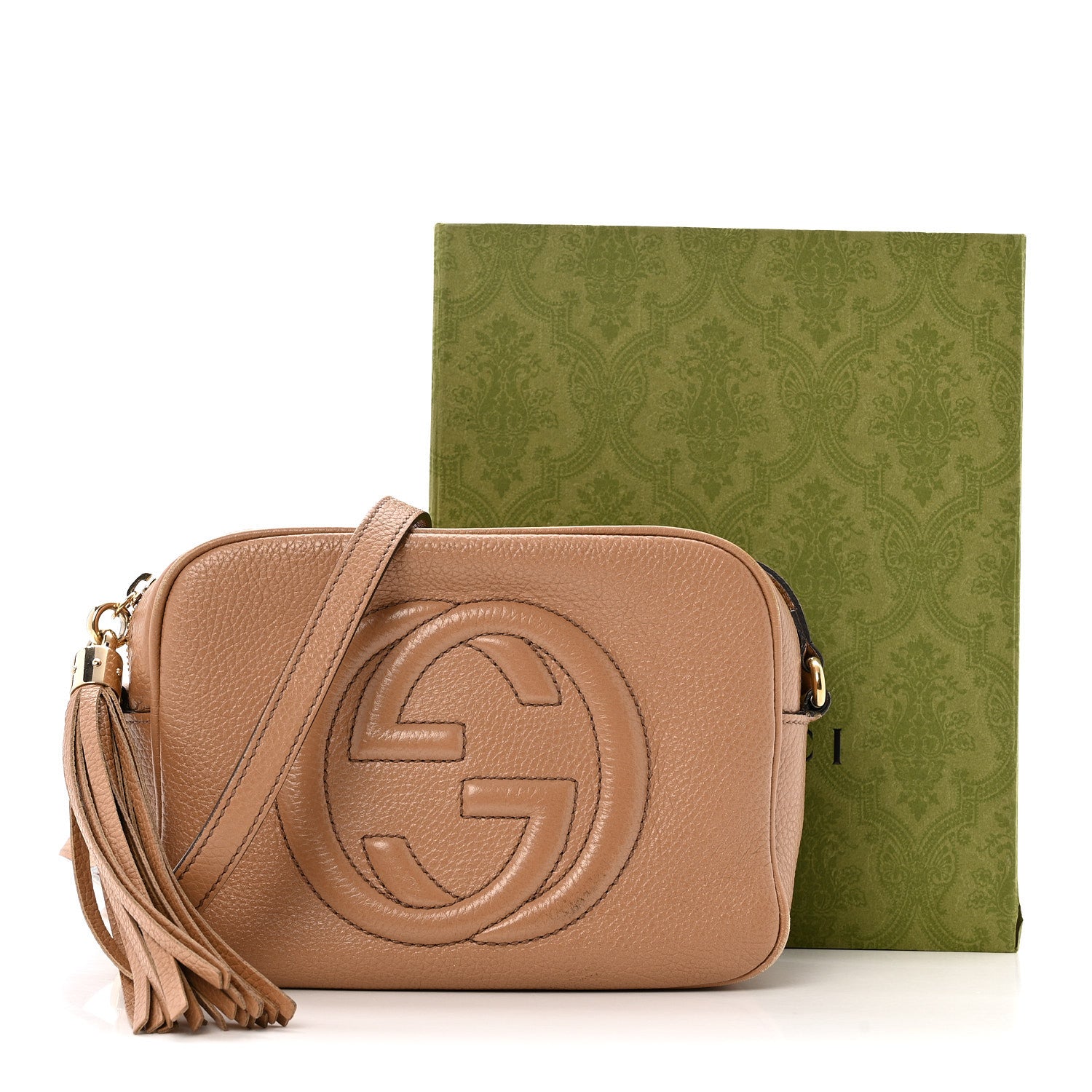 Gucci Pebbled Calfskin Small Soho Disco Bag Camelia 16 of 16